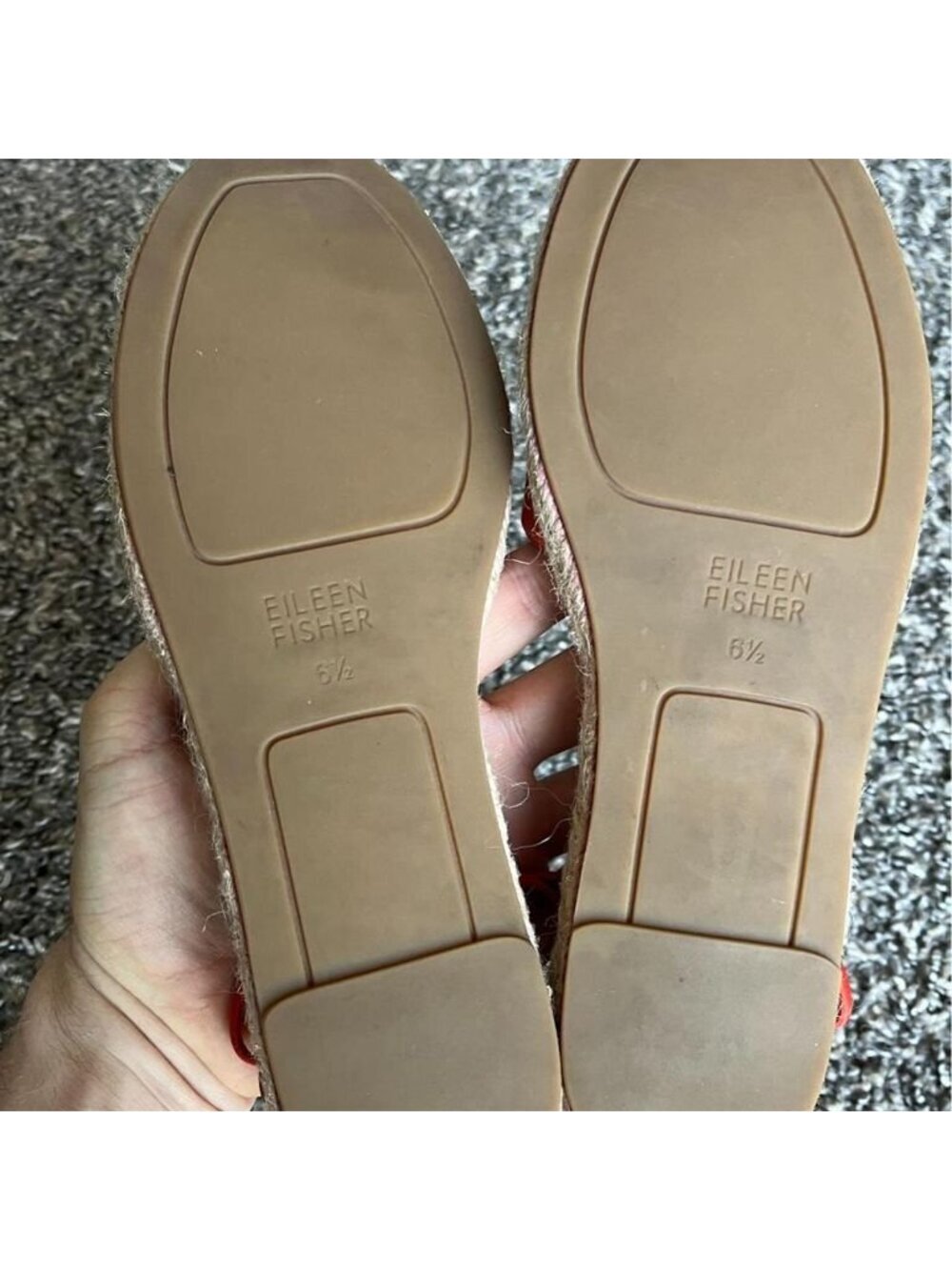 Eileen Fisher Orange/Pink Espadrilles Size 6.5 Summer Vacation Beach Holiday - Picture 6 of 7